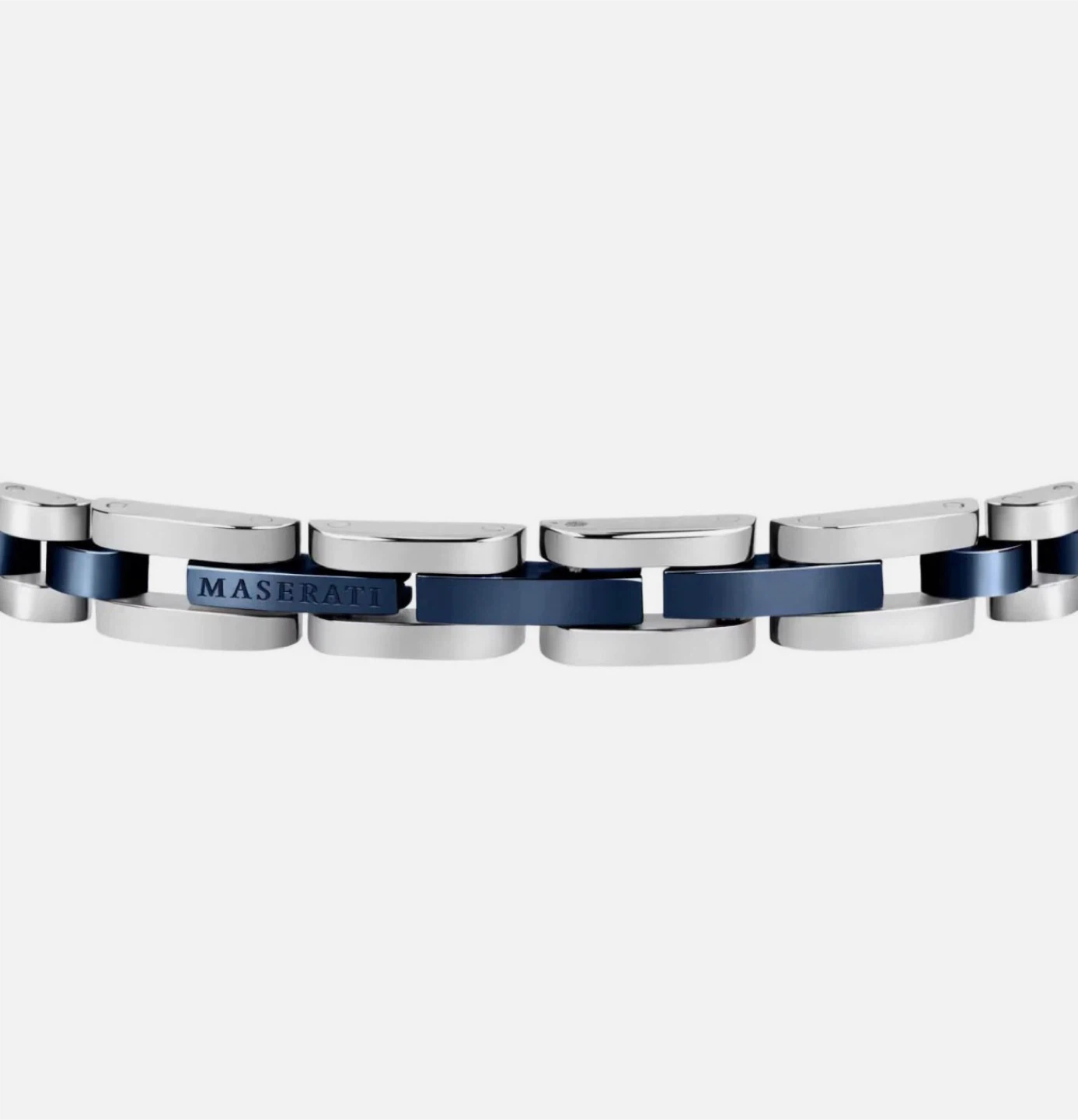 NEW Maserati Men's Stainless Steel & Blue Link Bracelet - photo 3