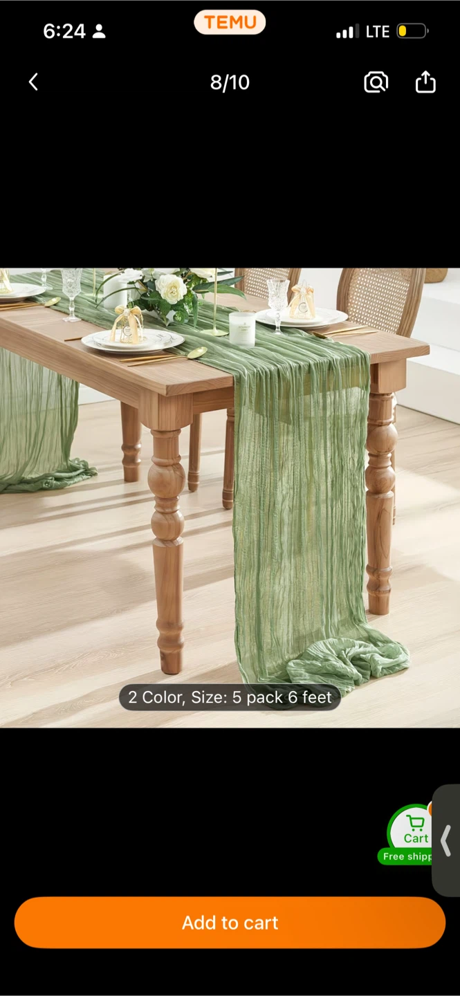 Table Runner - rustic cheesecloth-like table decor