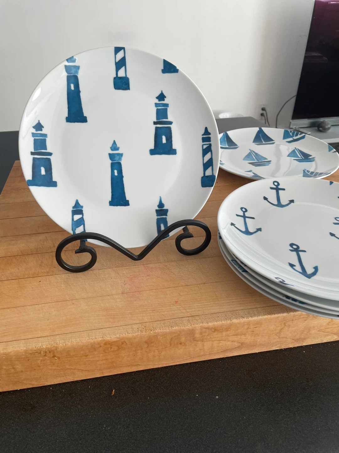 Set of 6 Nautical Themed Plates