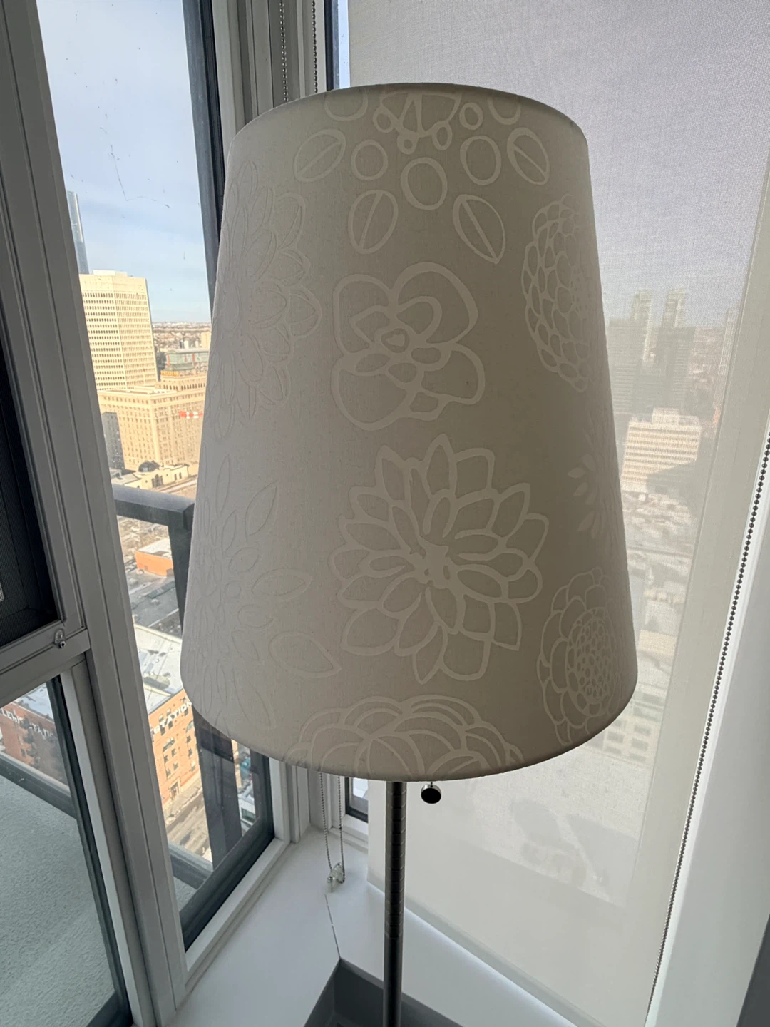 Floor Lamp with Floral Pattern Shade - photo 2