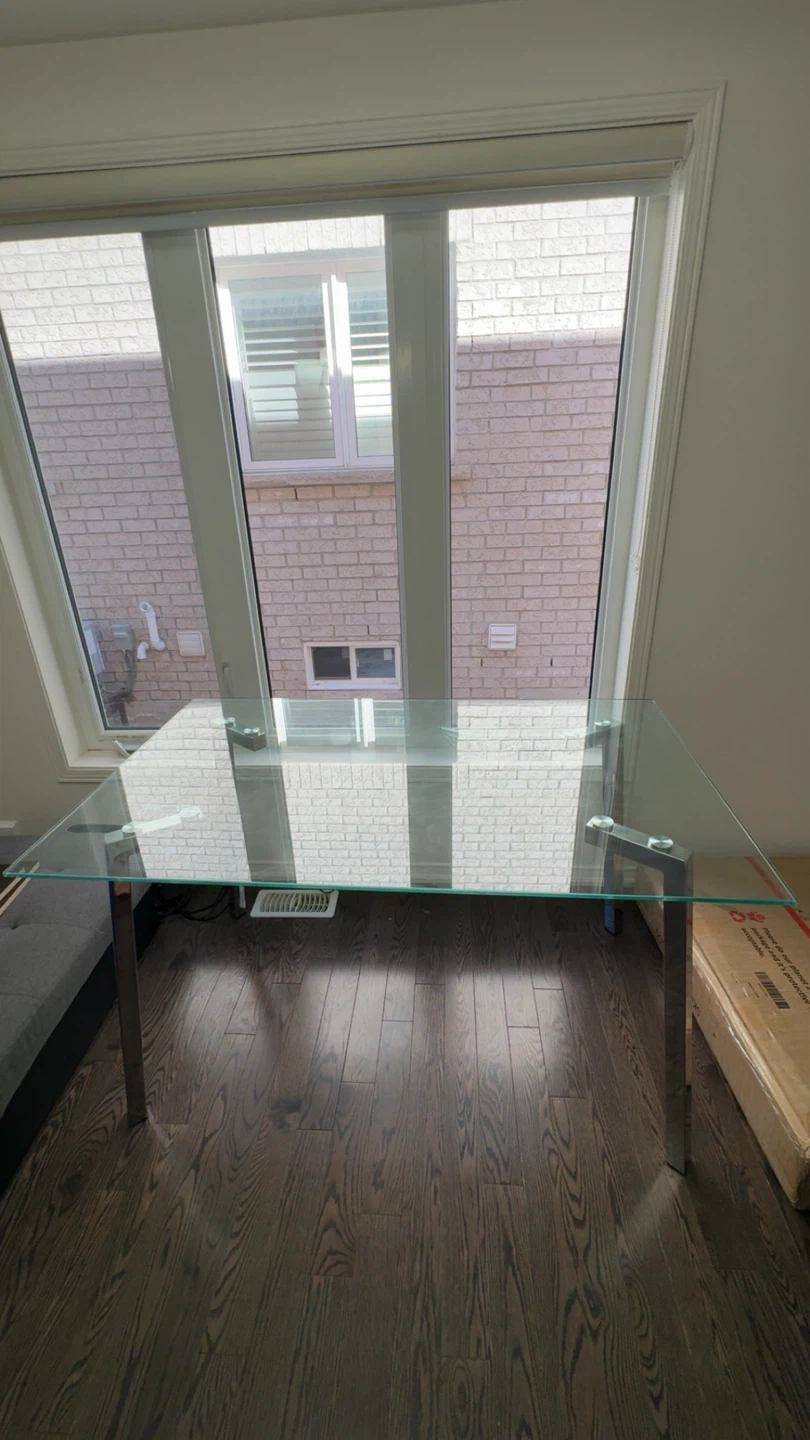 Modern glass dining table