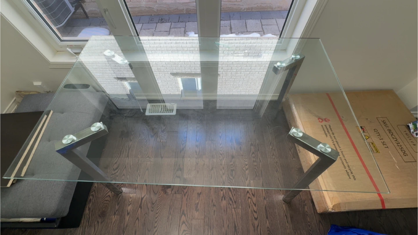 Modern glass dining table - photo 2