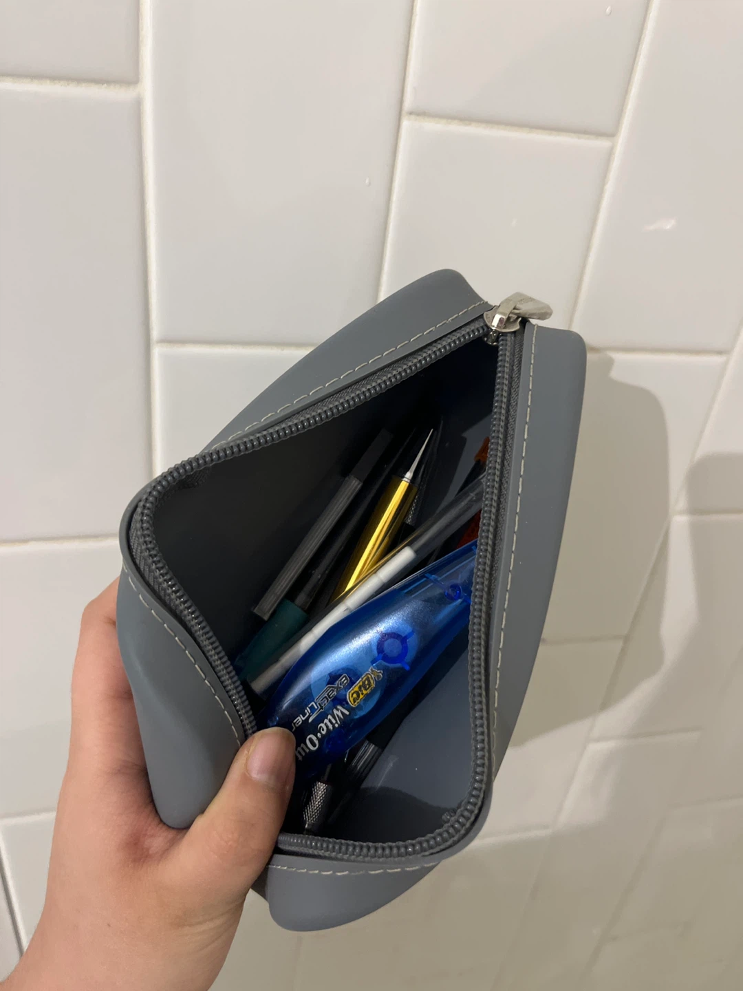 MINISO Grey Pencil Case Pouch - photo 2