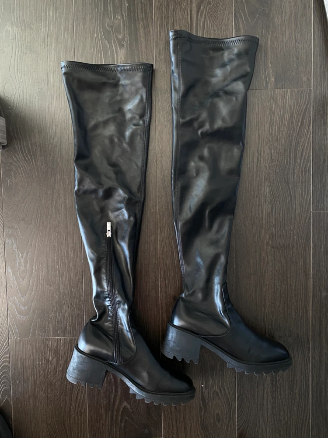 Faux Leather Boots Over The Knee Size 38