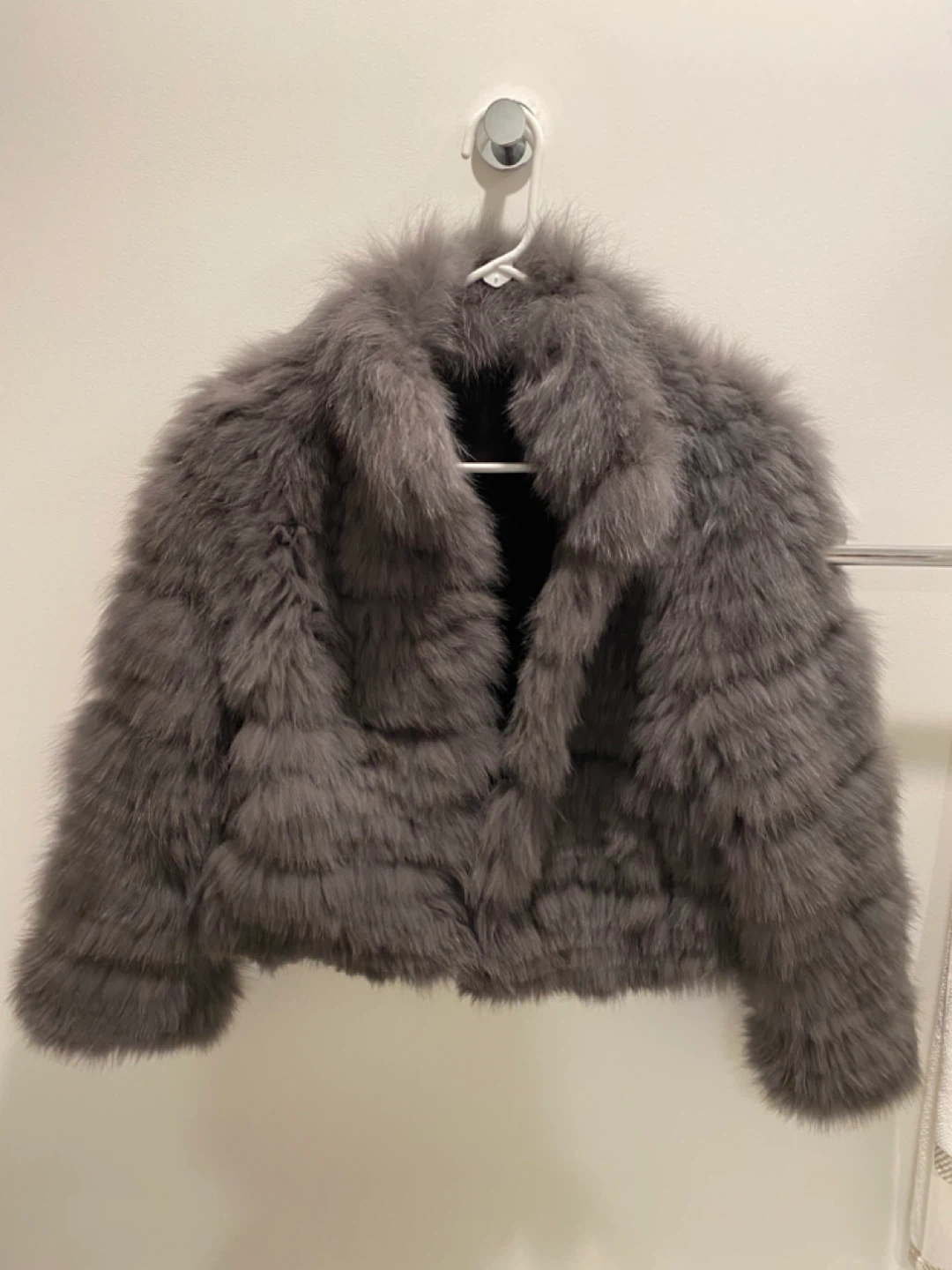 Grey Fox Fur Coat XS/S New