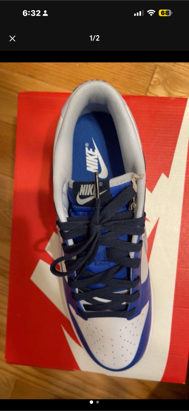 Nike Dunk Low Royal Blue White Sneakers - photo 2