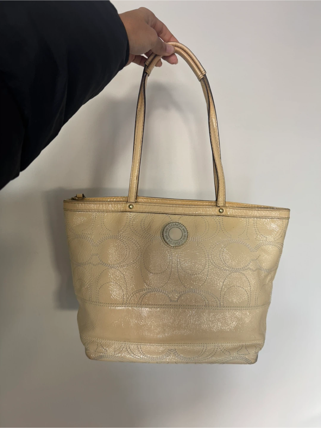 Coach Patent Leather Monogram Tote Bag - photo 2