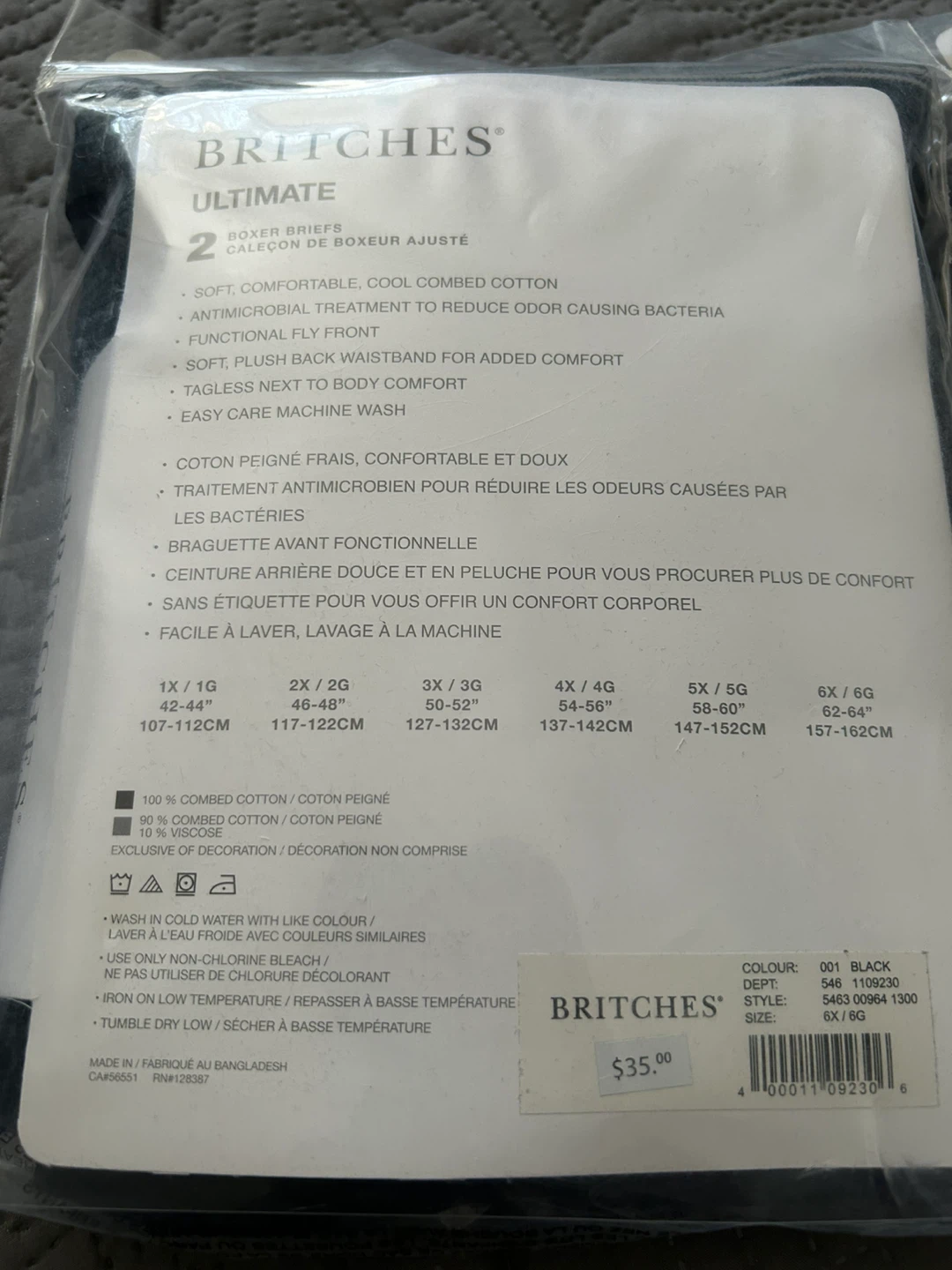 BRITCHES Ultimate Boxer Briefs – 2 Pack (6X/6G) – Black - photo 2