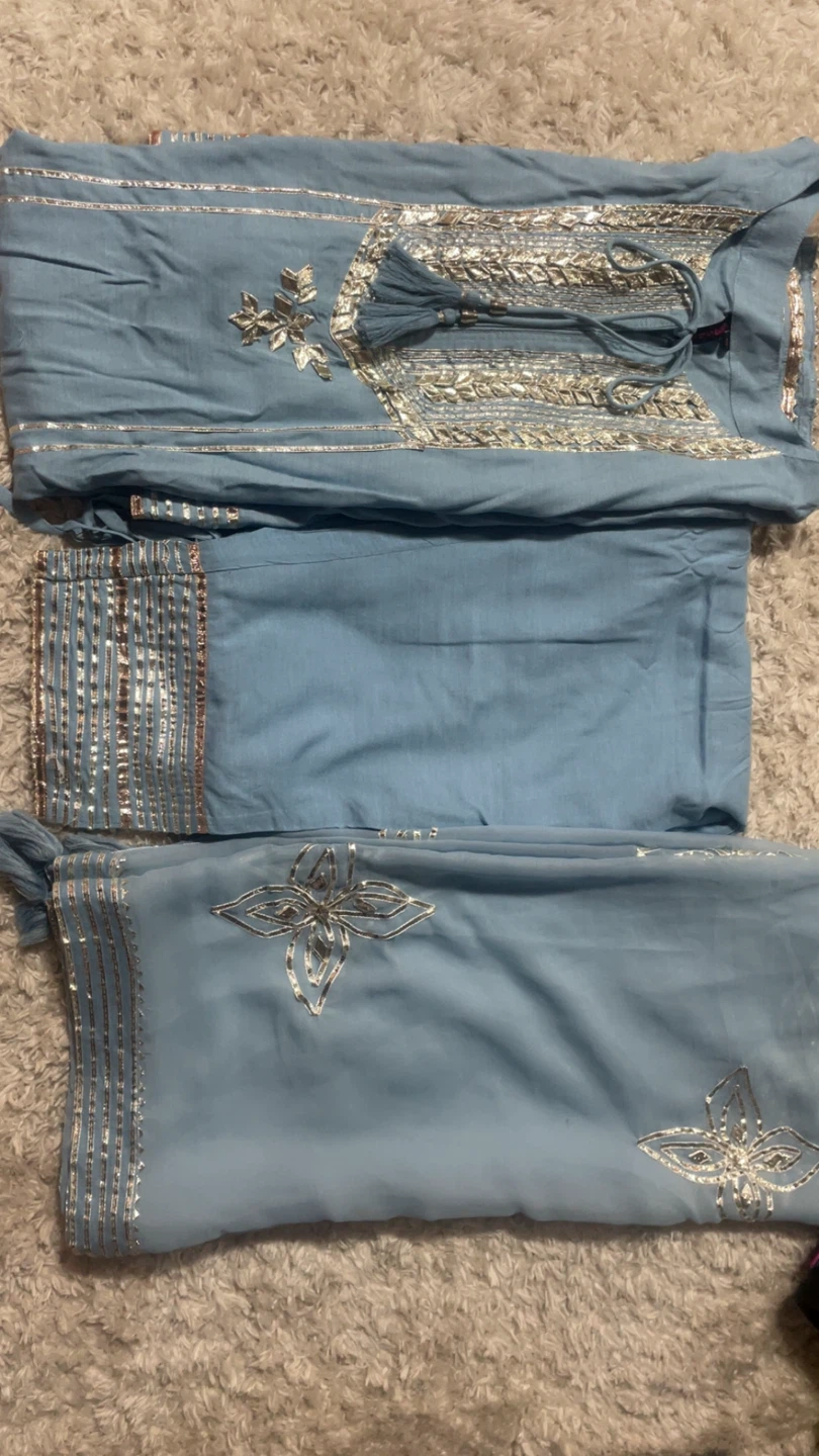 Women's Blue Kurta Set size m - photo 2