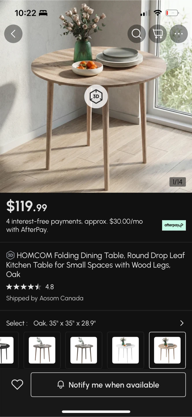 Brand New Round dining table with 2 folding leaves (never used) - photo 4
