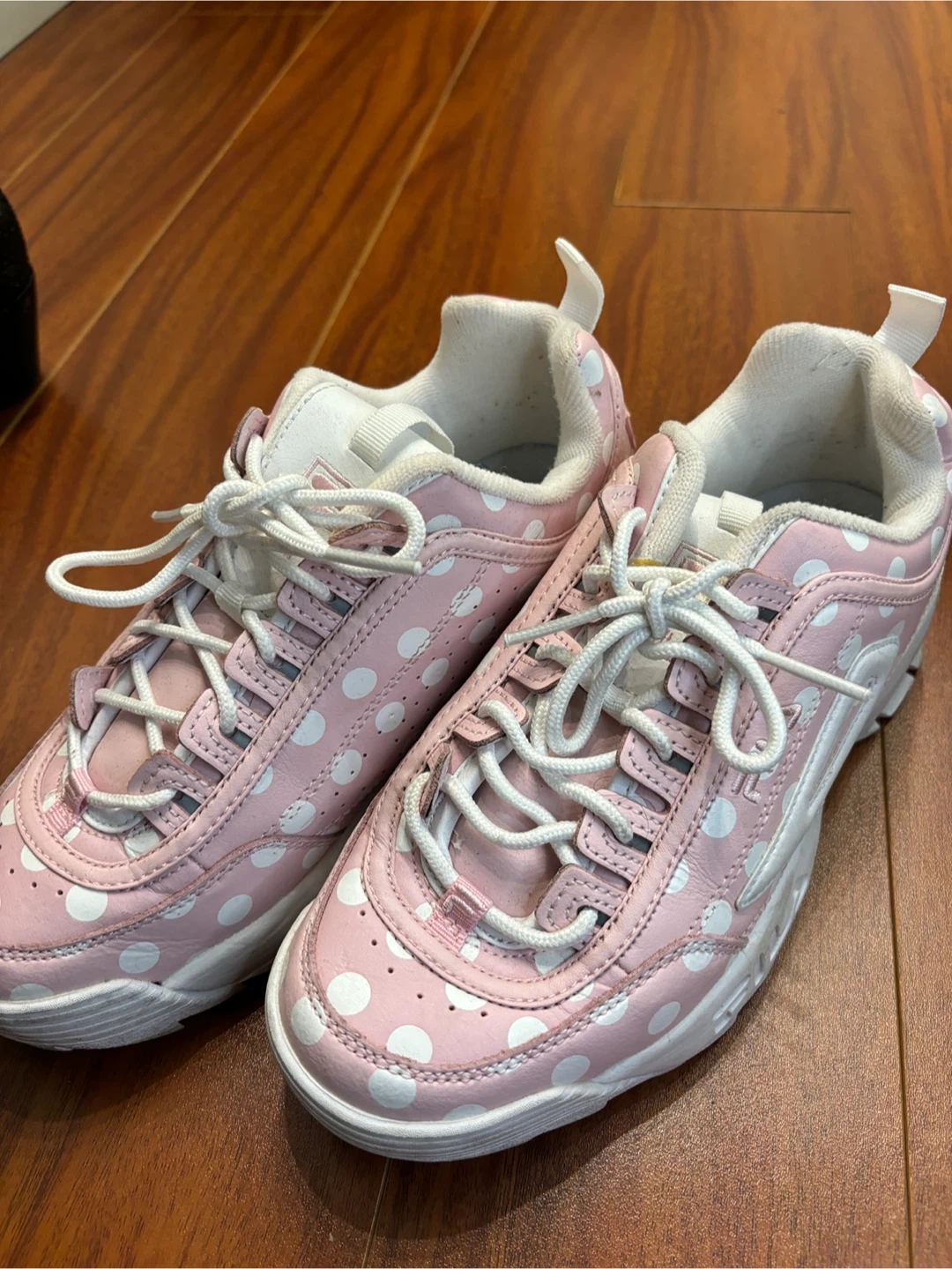 Fila Pink Polka Dot Chunky Sneakers size8 - photo 2