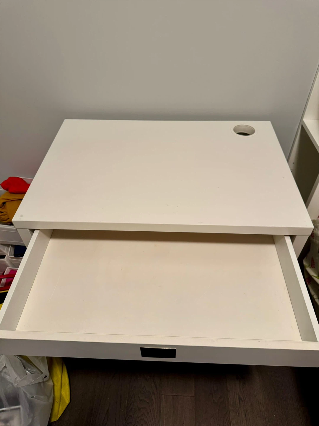 IKEA White computer Desk with Drawer - photo 3