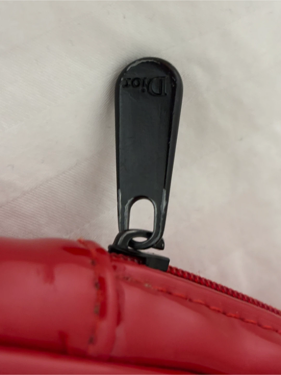Dior Red Patent CD Logo Cosmetic Bag - photo 2