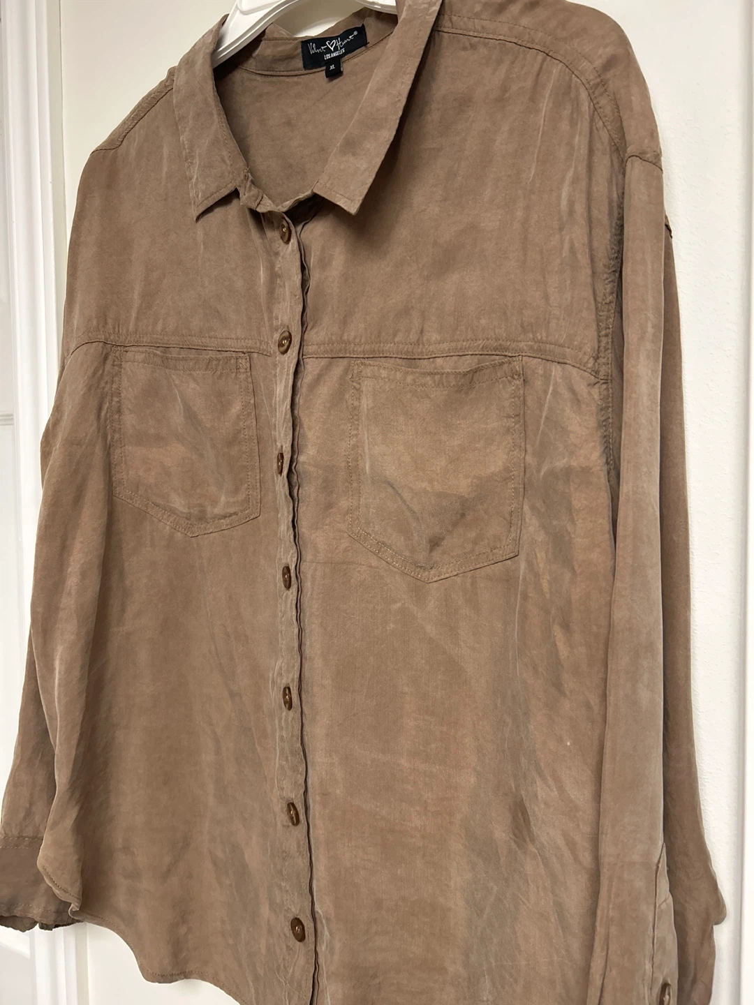 Velvet Heart Brown Button-Up Shirt - Size XL - photo 2