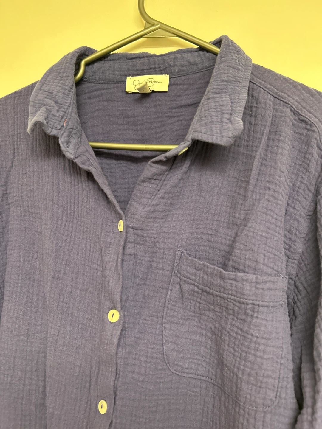 Jessica Simpson Purple Crinkle Gauze Shirt - XL - photo 2