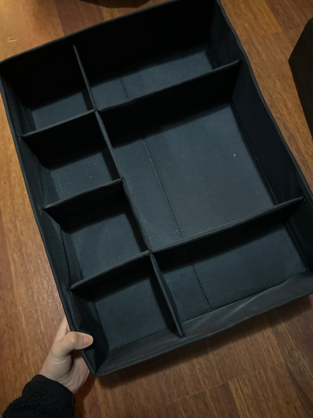 2 Set Black Fabric Drawer Organizer Bins - photo 2