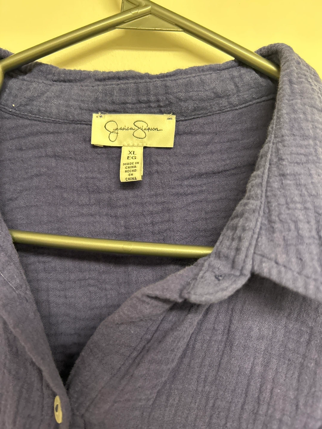 Jessica Simpson Purple Crinkle Gauze Shirt - XL - photo 5