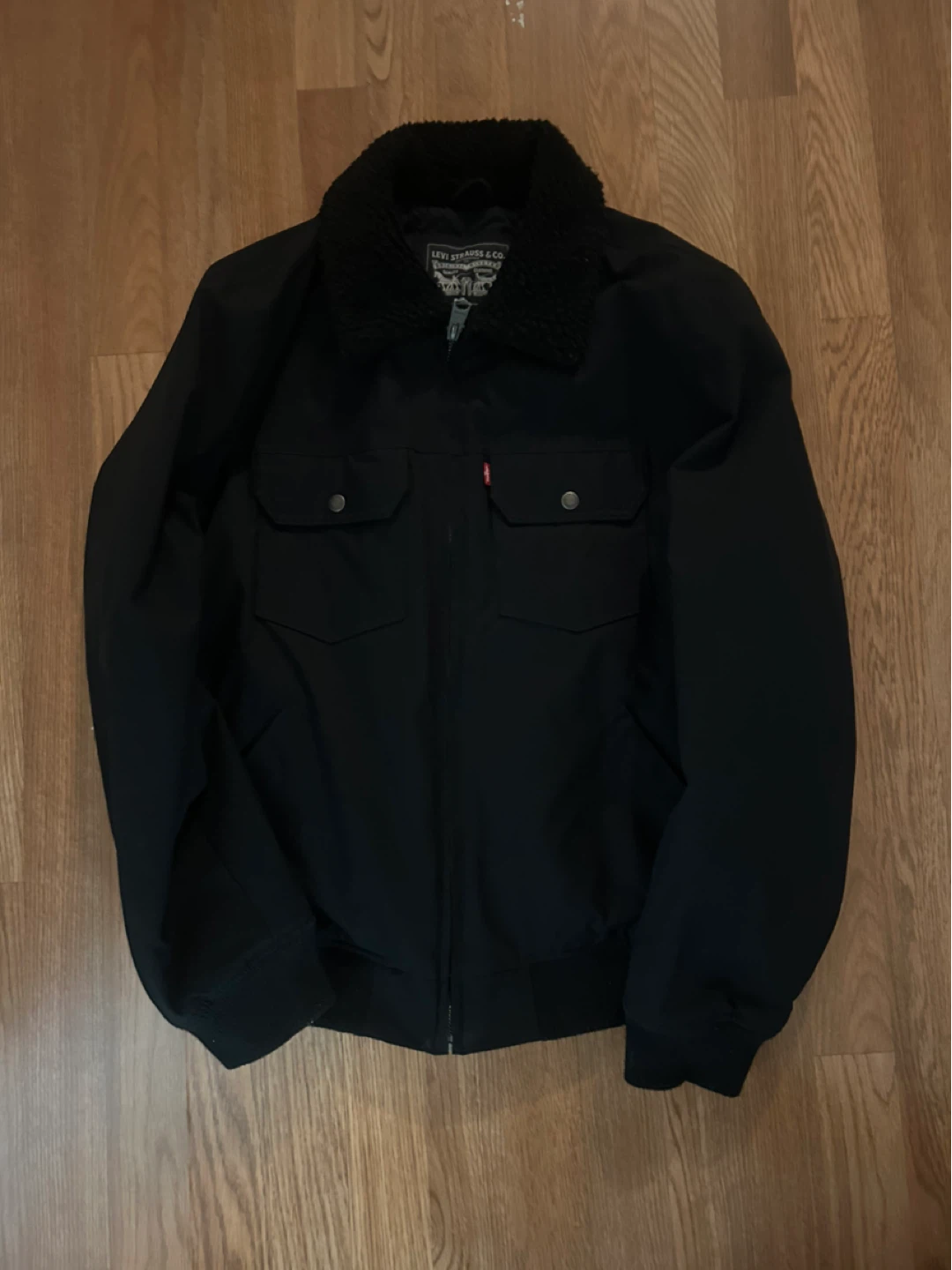Levi's Black Sherpa Collar Bomber Jacket