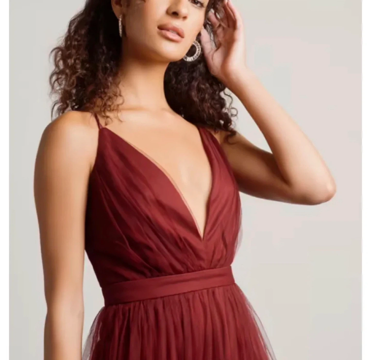 TOBI Red Tulle Gown - Size M/M - photo 3