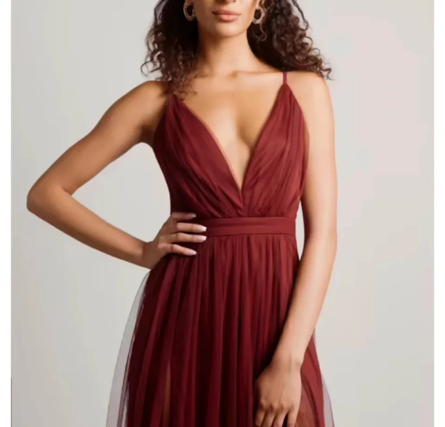 TOBI Red Tulle Gown - Size M/M