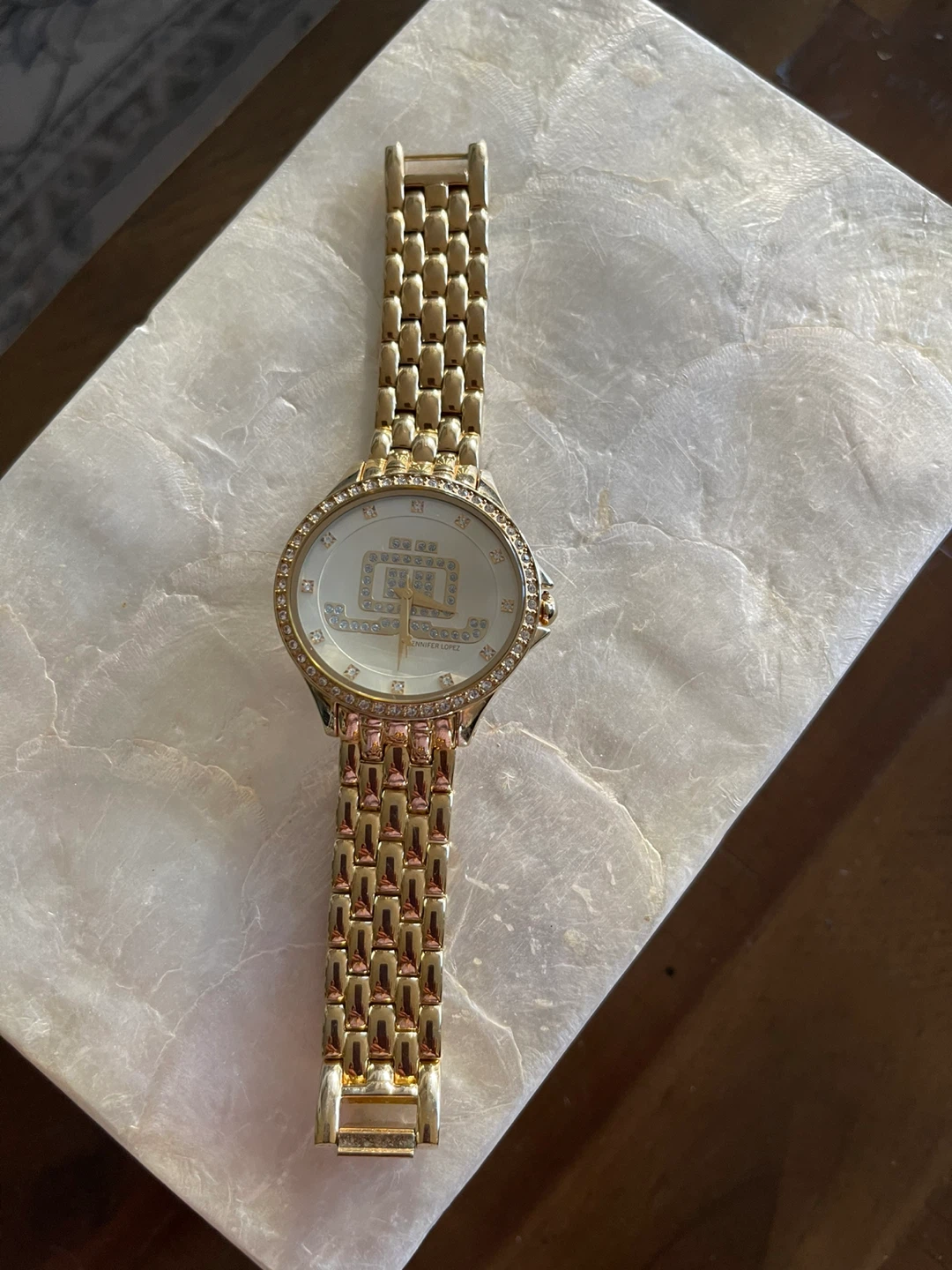 Jennifer Lopez Gold Tone Crystal Accent Watch - photo 5