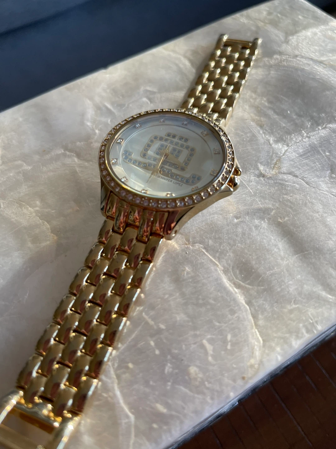 Jennifer Lopez Gold Tone Crystal Accent Watch - photo 3