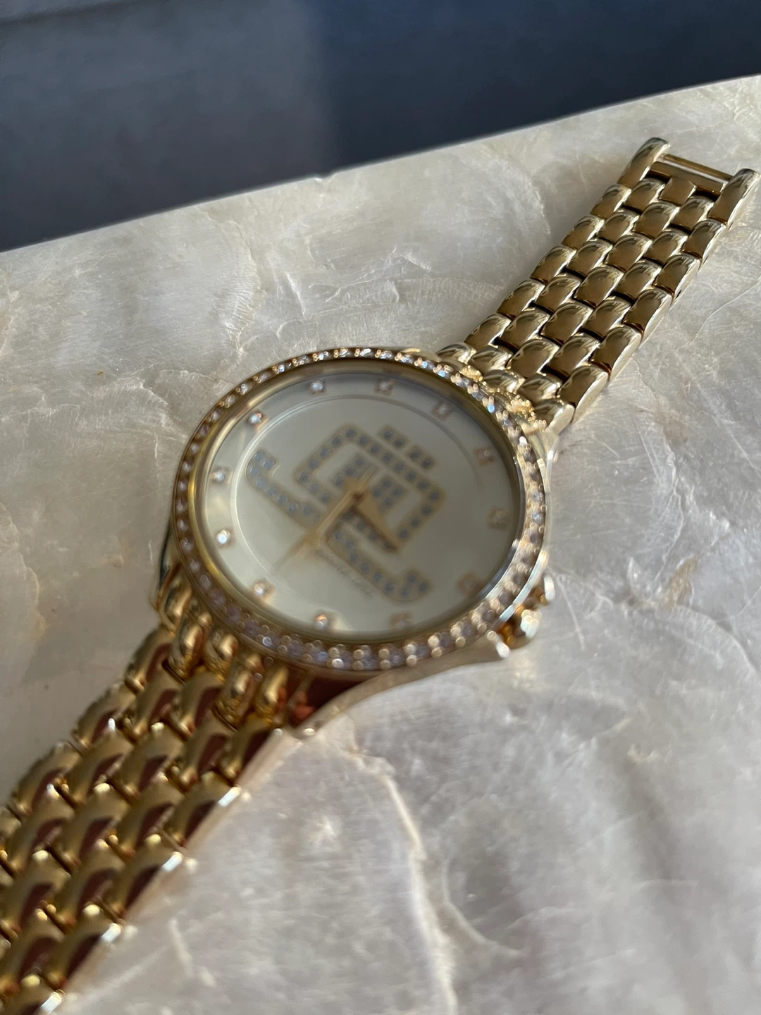 Jennifer Lopez Gold Tone Crystal Accent Watch - photo 4