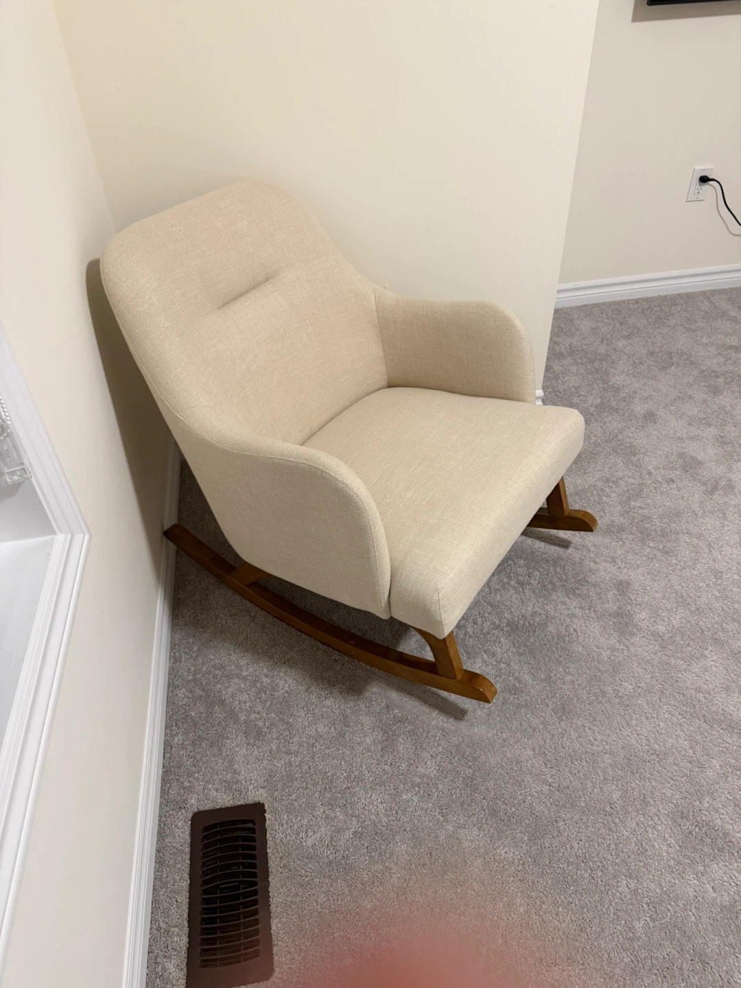 Cream Upholstered Rocking Chair - photo 4