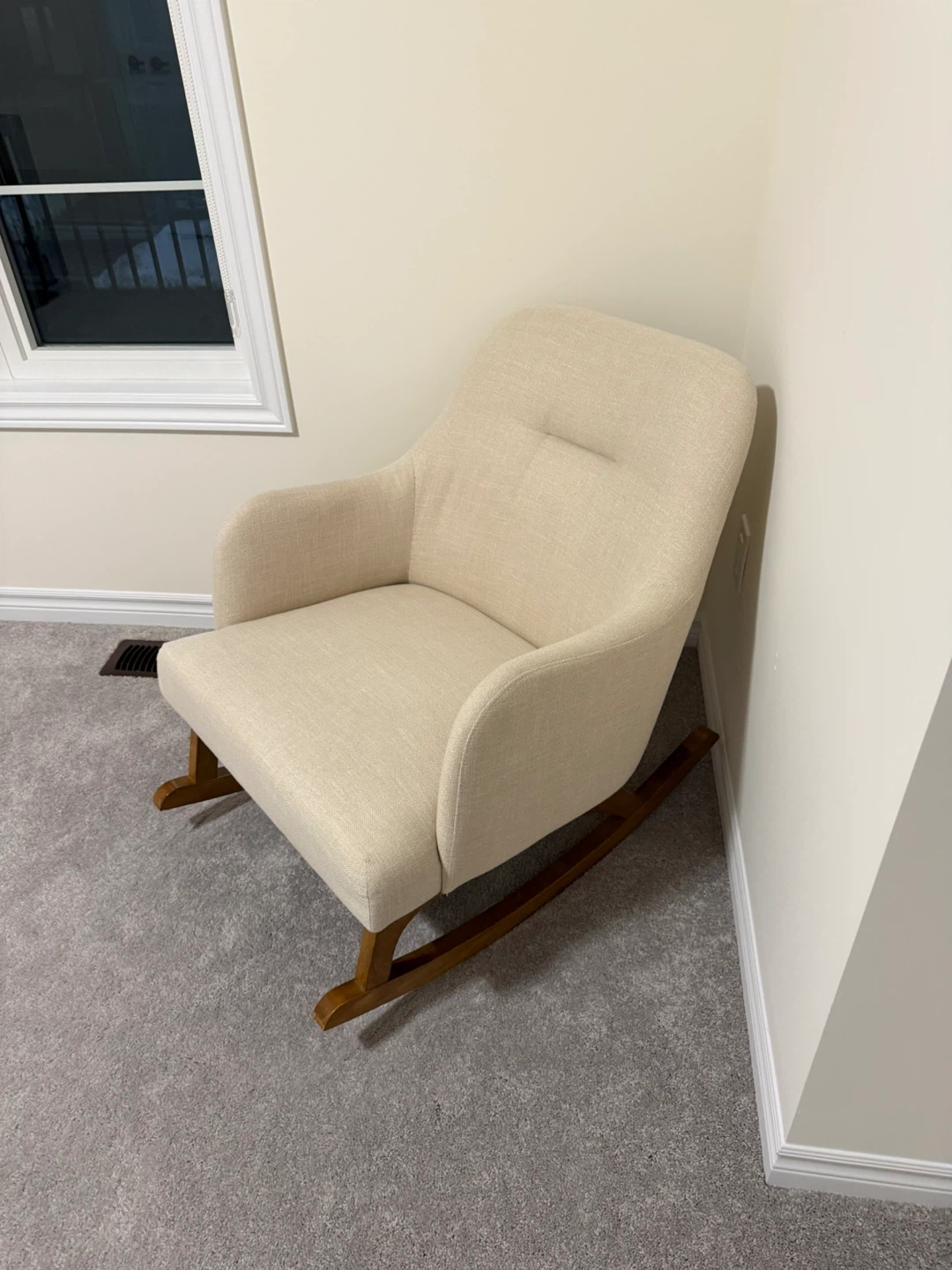 Cream Upholstered Rocking Chair - photo 2