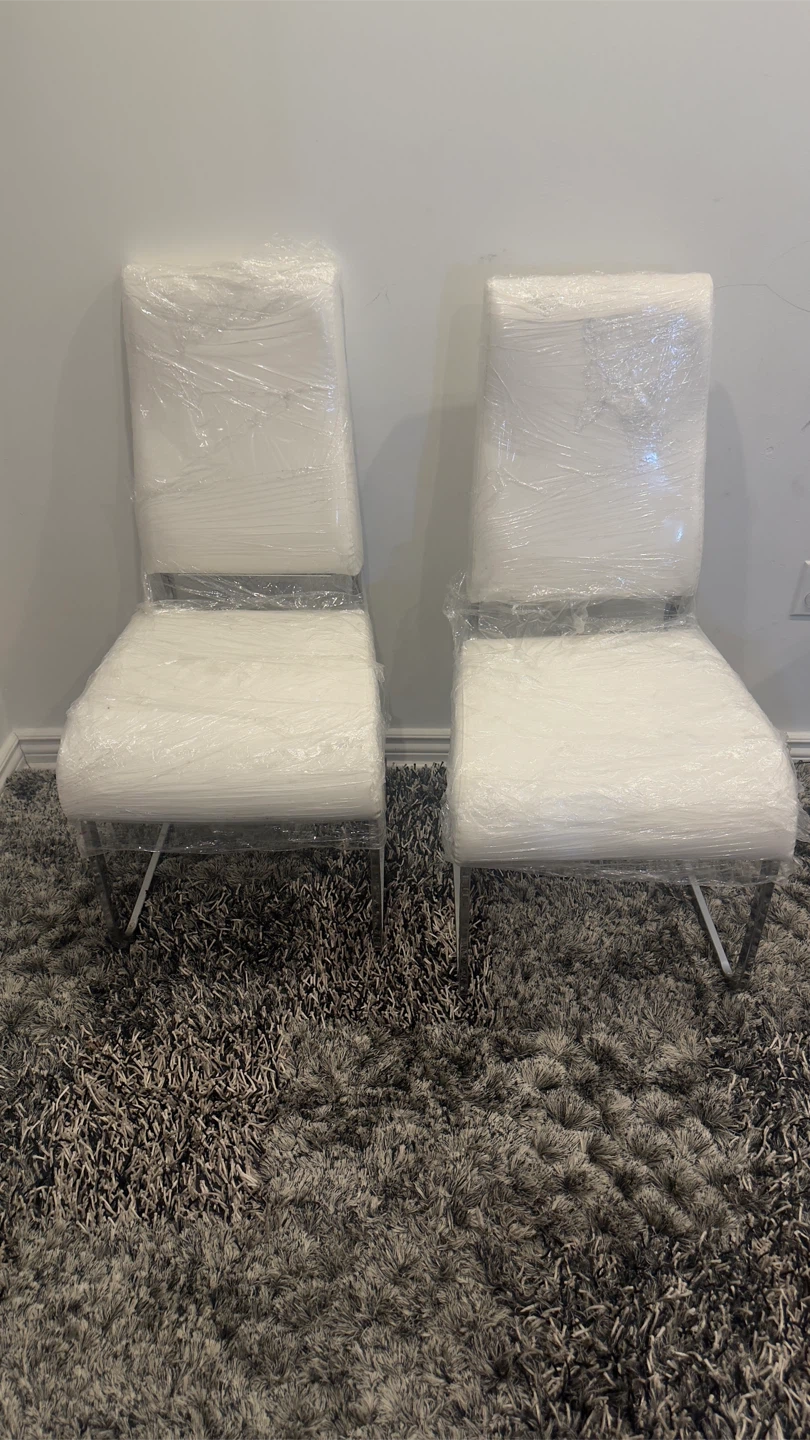 Set of 2 White Dining Chairs - photo 2