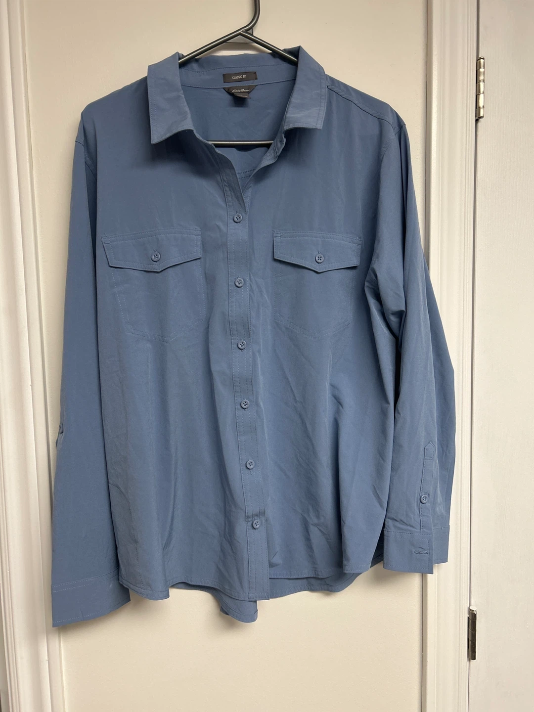Eddie Bauer Women's Classic Fit Blue Long Sleeve Shirt XL