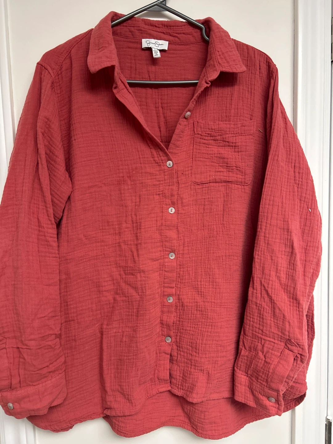 Jessica Simpson Gauze Button-Up Shirt - XL