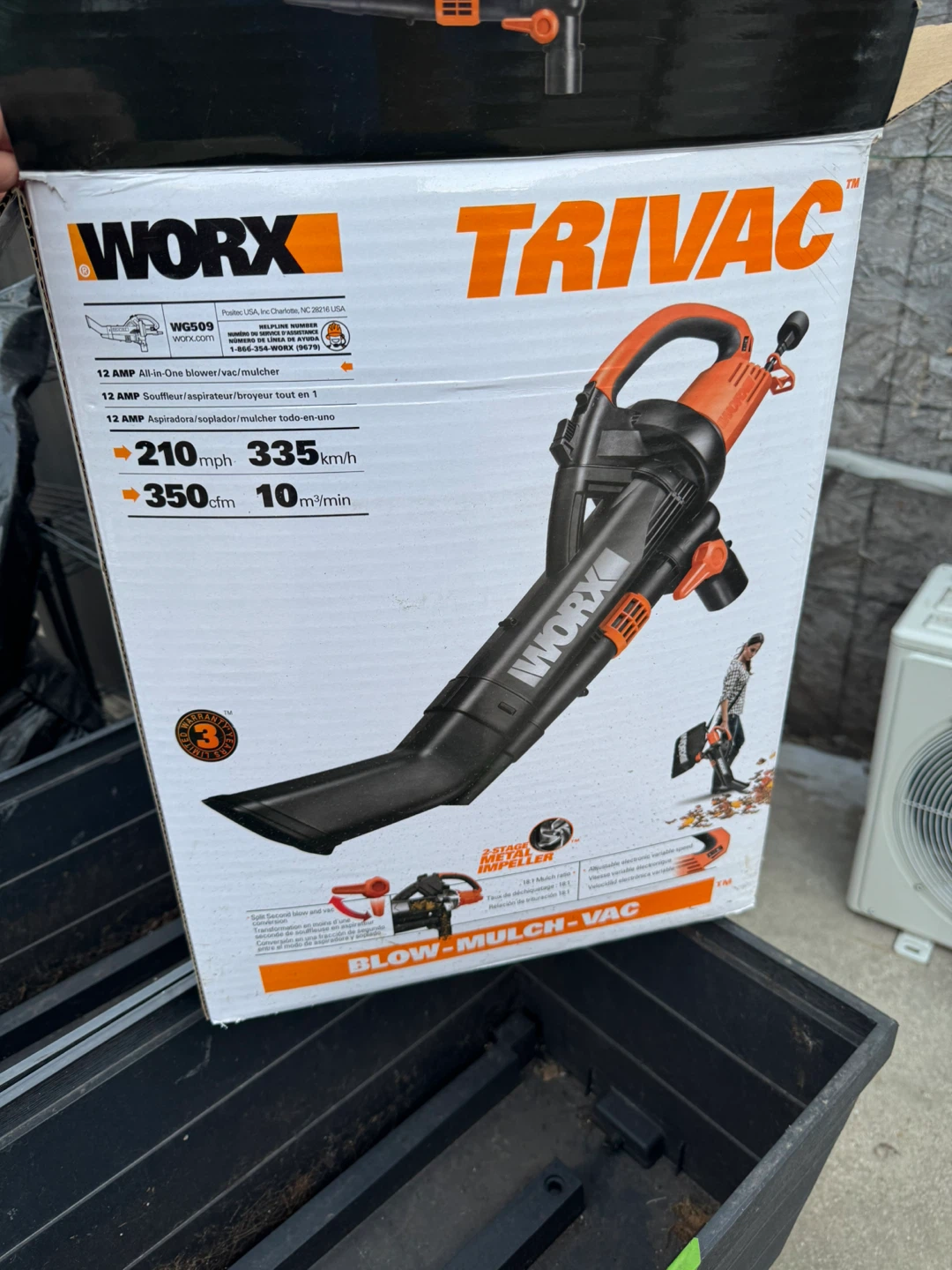 WORX TRIVAC WG509 12 Amp All-in-One Blower Mulcher