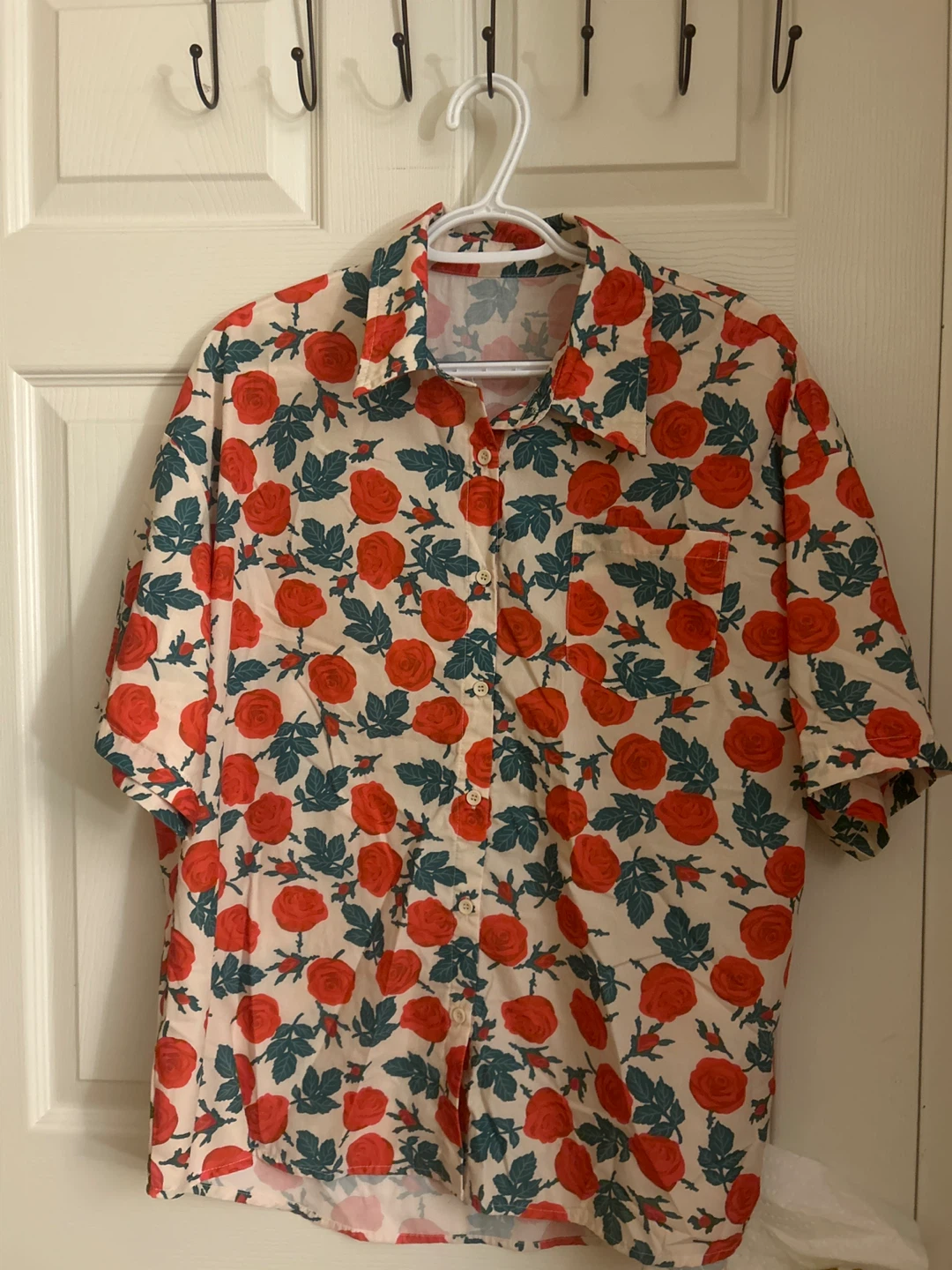 Floral Short Sleeve Button-Up Shirt