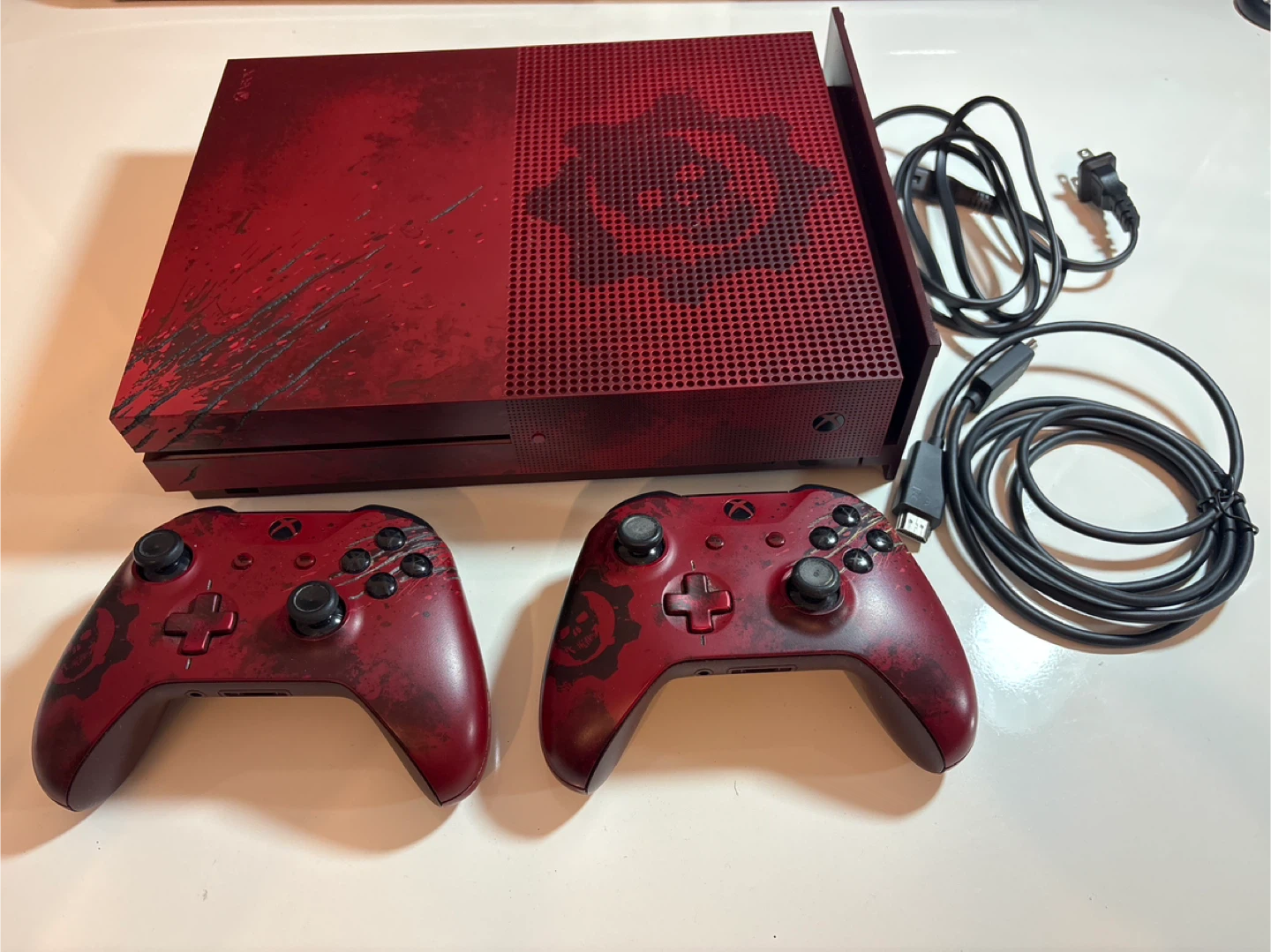 Xbox One S Gears of War 4 Edition Console with 2 Controllers - photo 2