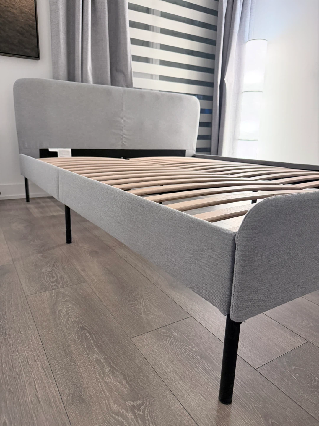 IKEA SLATTUM Upholstered Queen Bed Frame - Grey