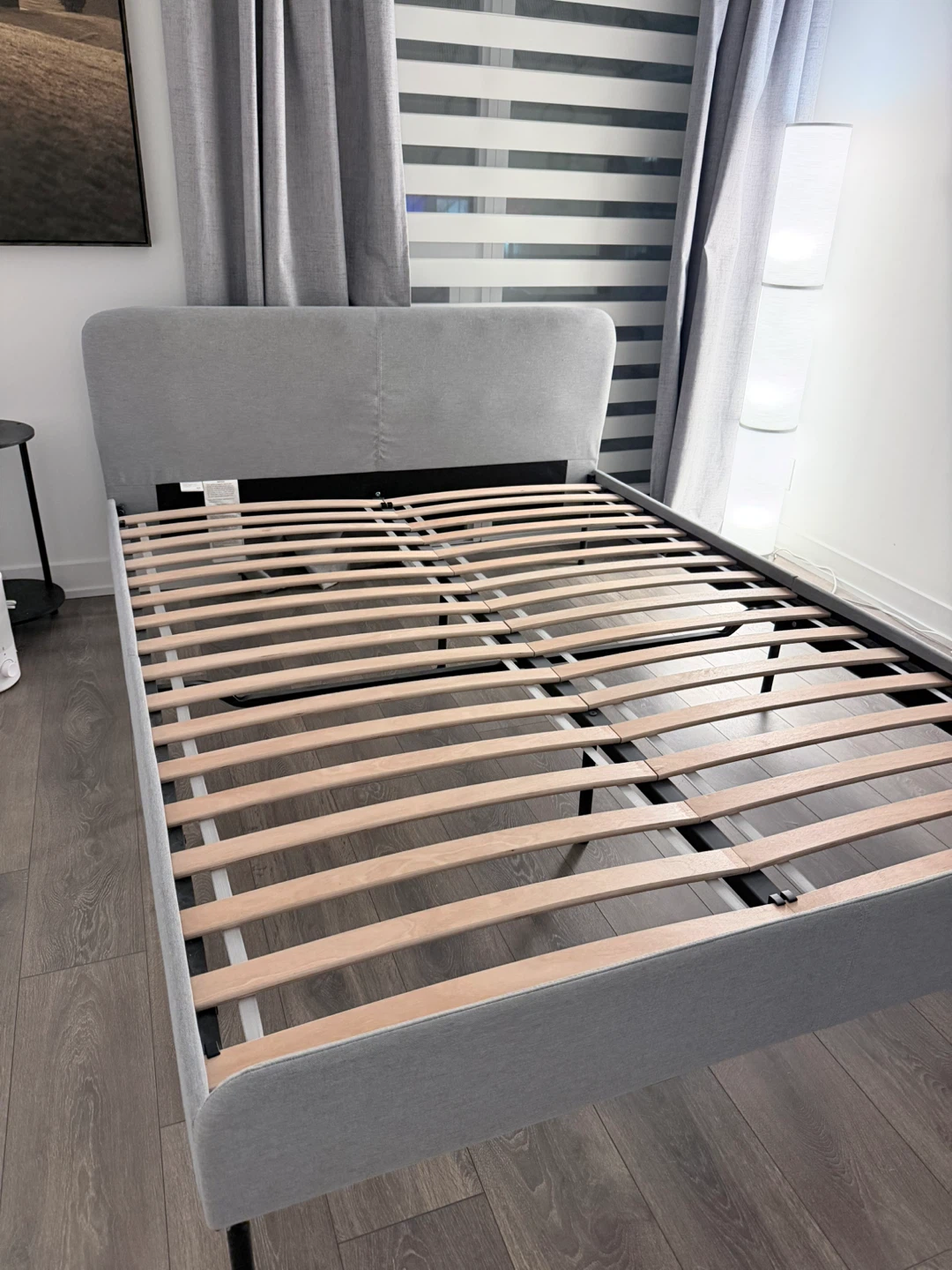 IKEA SLATTUM Upholstered Queen Bed Frame - Grey - photo 2