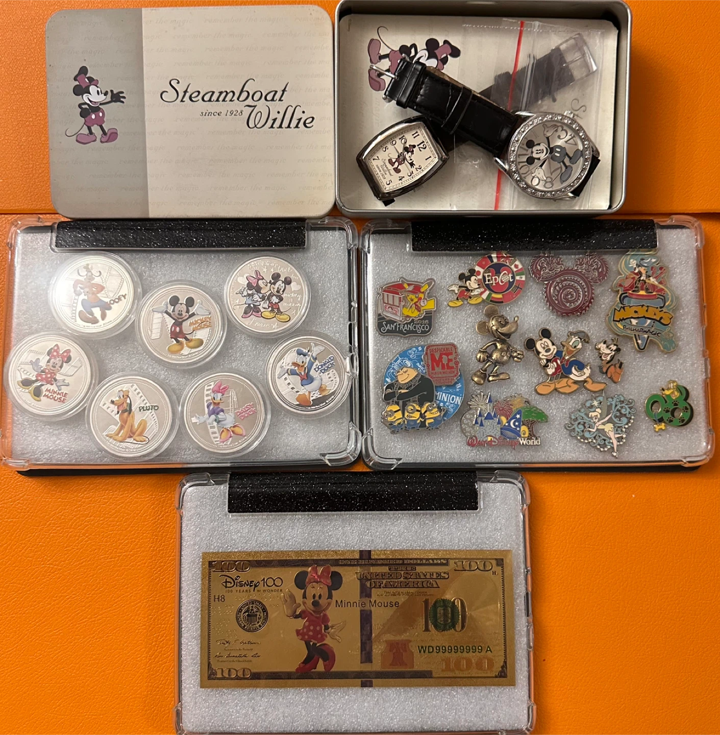 Disney Rare Collectible Lot - Watch, Coins, Pins, and Note - photo 5