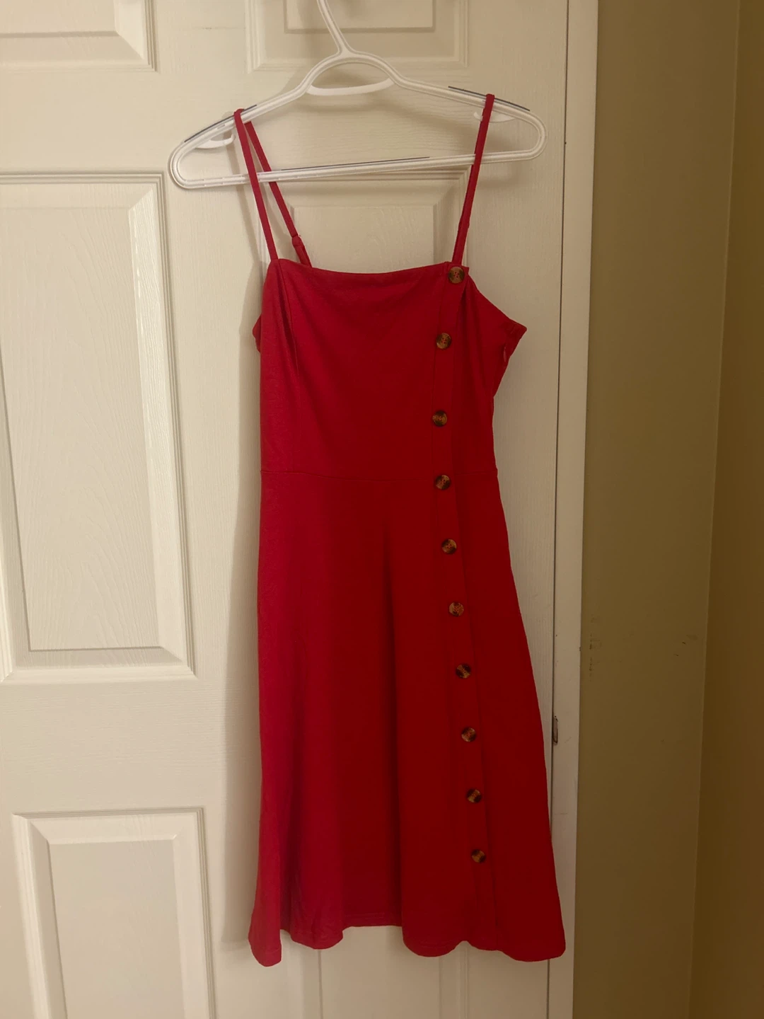 Red Button summer dress - Size S