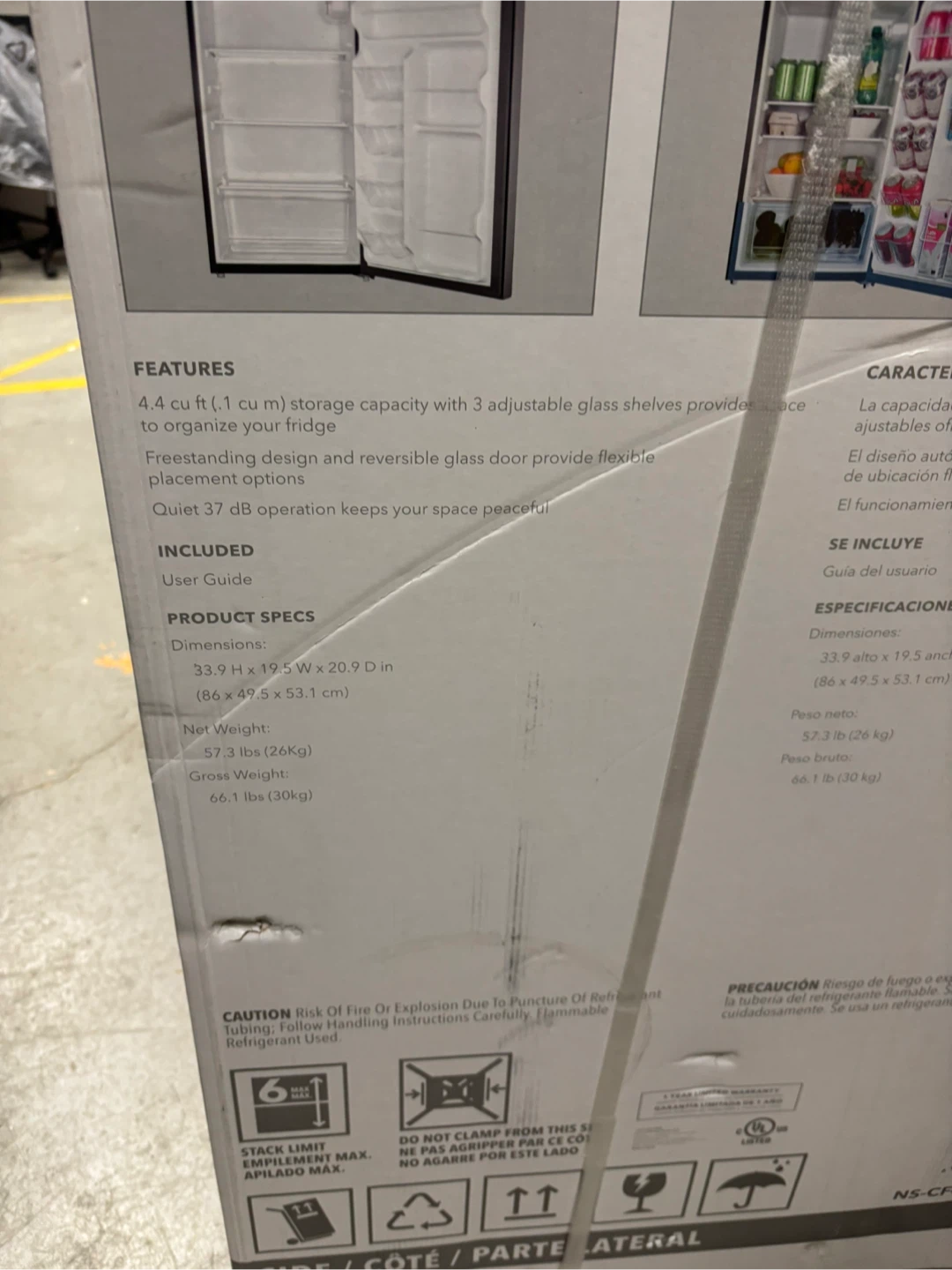 Insignia 4.4 cu ft Glass Door Compact Fridge - photo 5