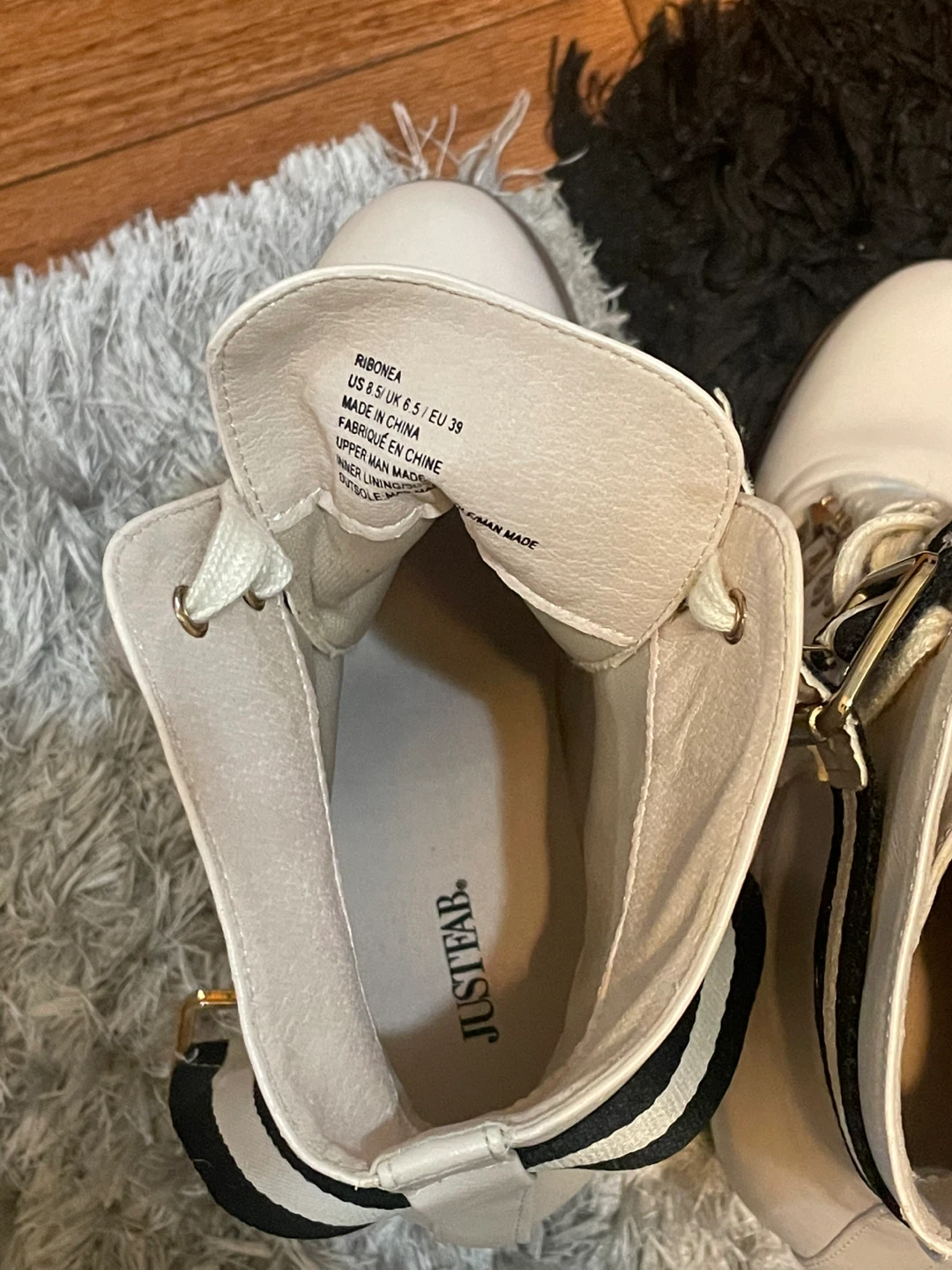 JUSTFAB Ribonea Cream Lace-Up High Heel Booties Size 8.5 - photo 3