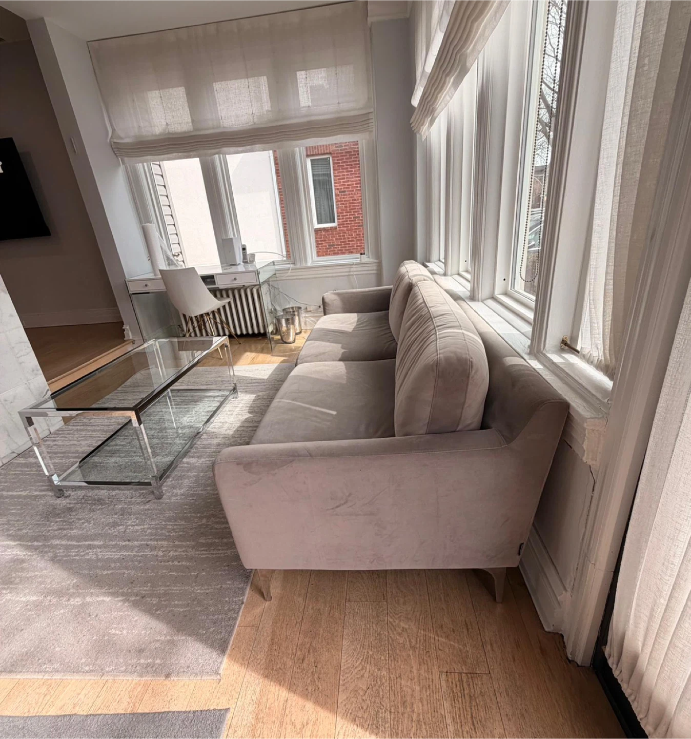 Grey Velvet Sofa
