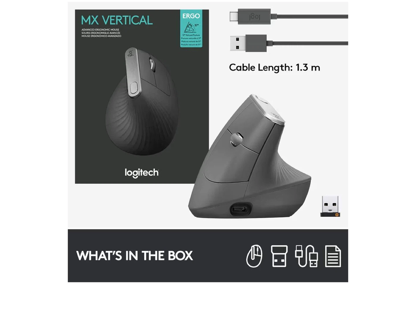 Logitech MX Vertical Advanced Ergonomic Mouse - photo 3