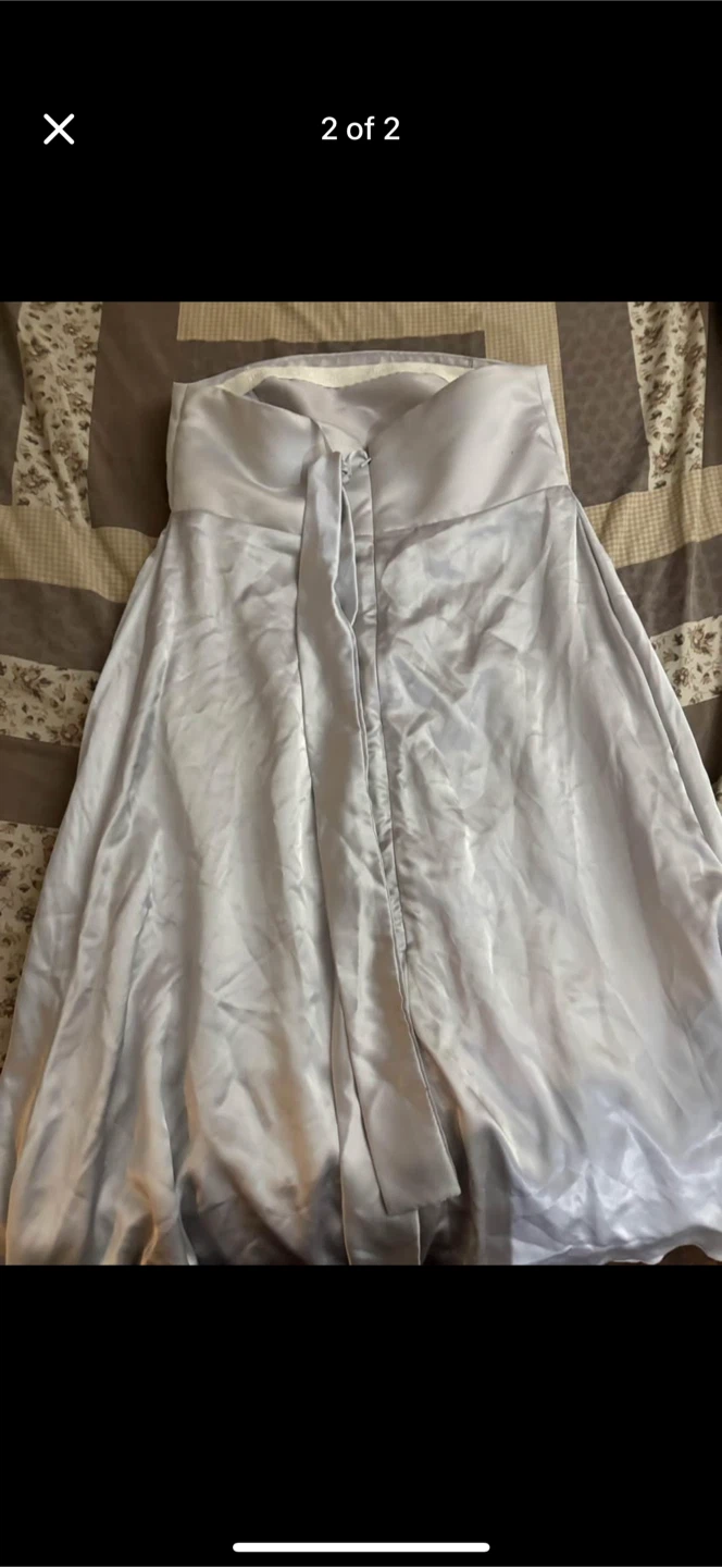 Strapless Silver Formal Dress