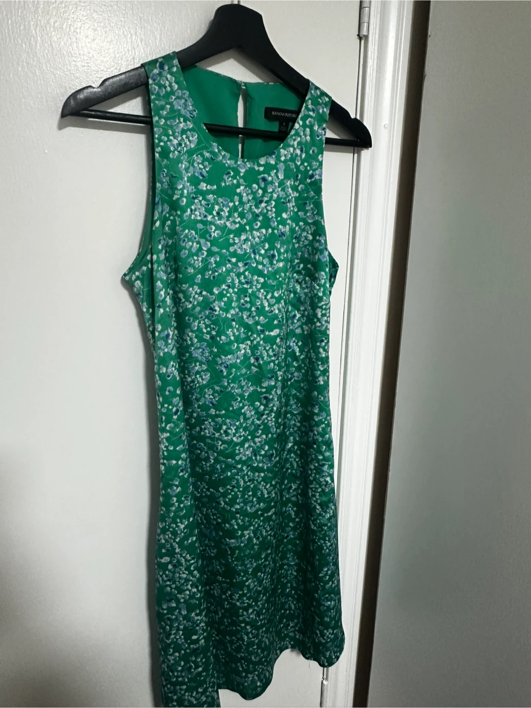 Banana Republic Green Floral Sleeveless Dress Size 8