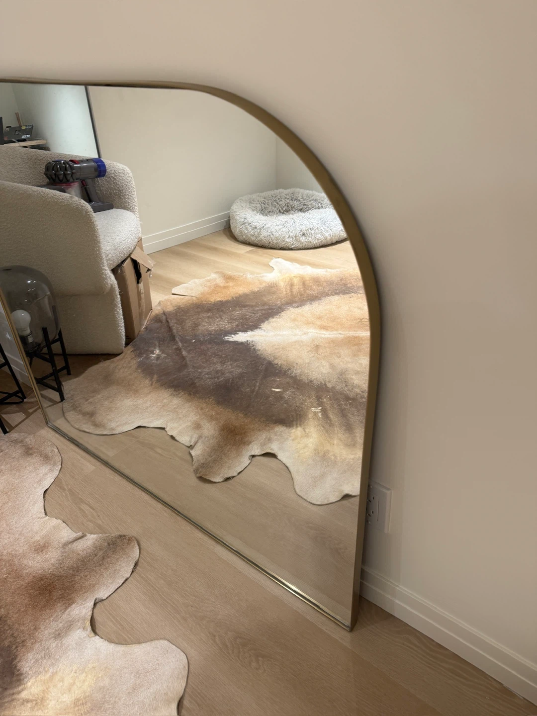 Oversized Arch Mirror with Gold Frame - photo 2