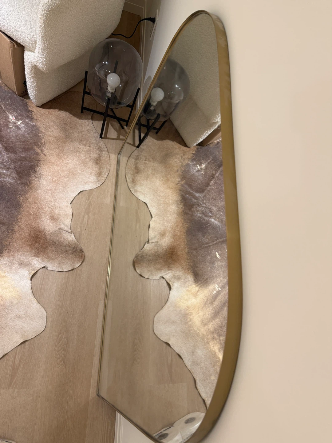 Oversized Arch Mirror with Gold Frame - photo 3