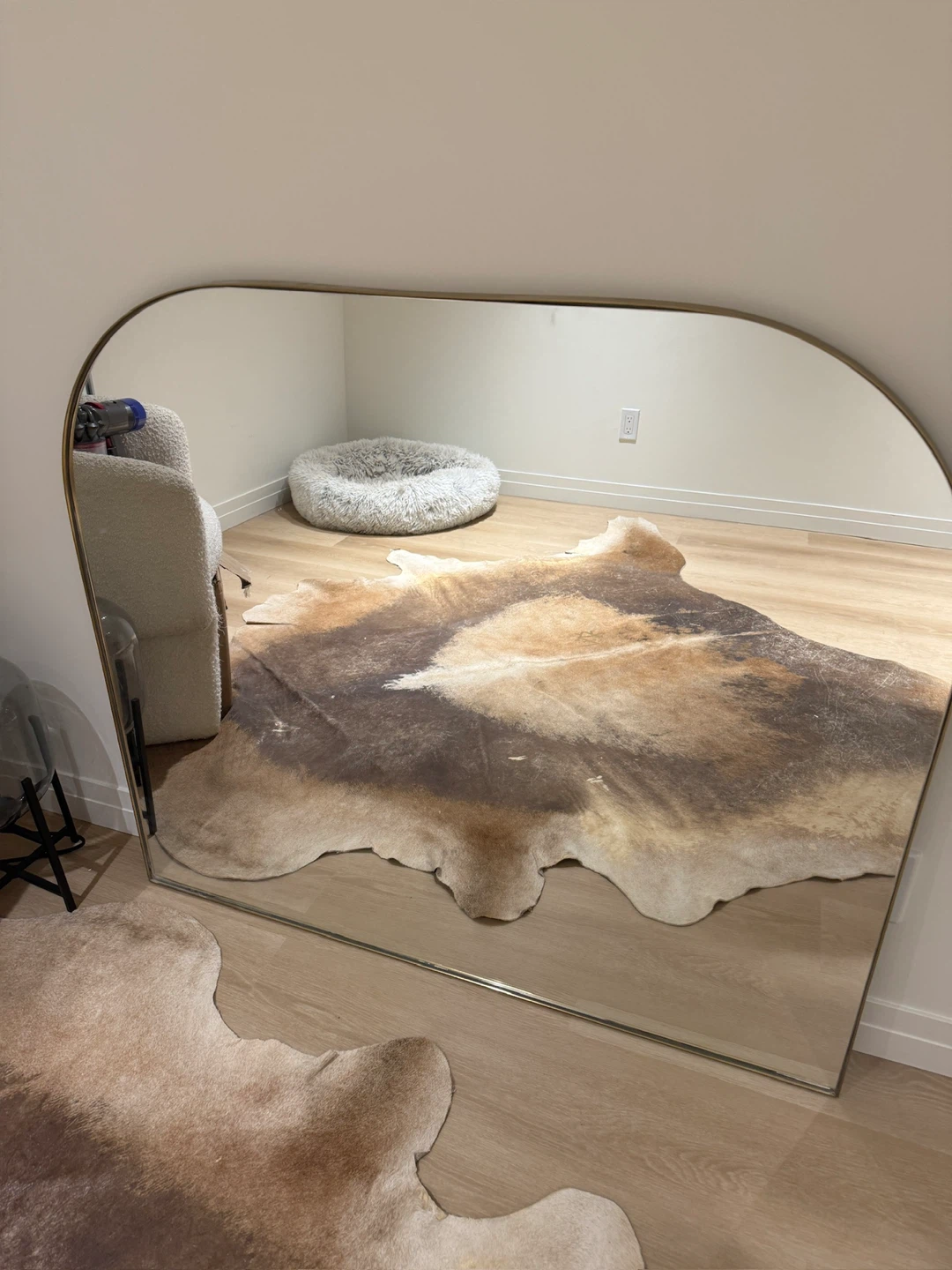 Oversized Arch Mirror with Gold Frame