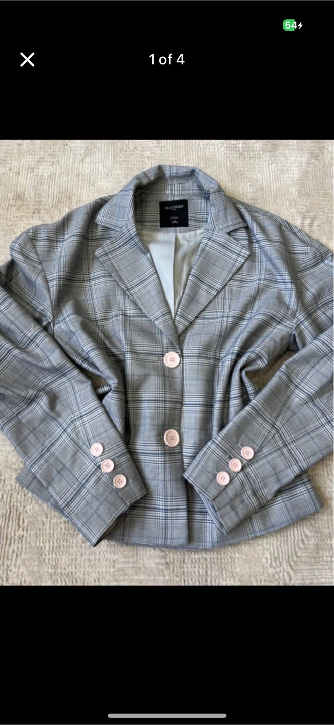 Peacebird Women's Plaid Blazer - Size S - photo 2