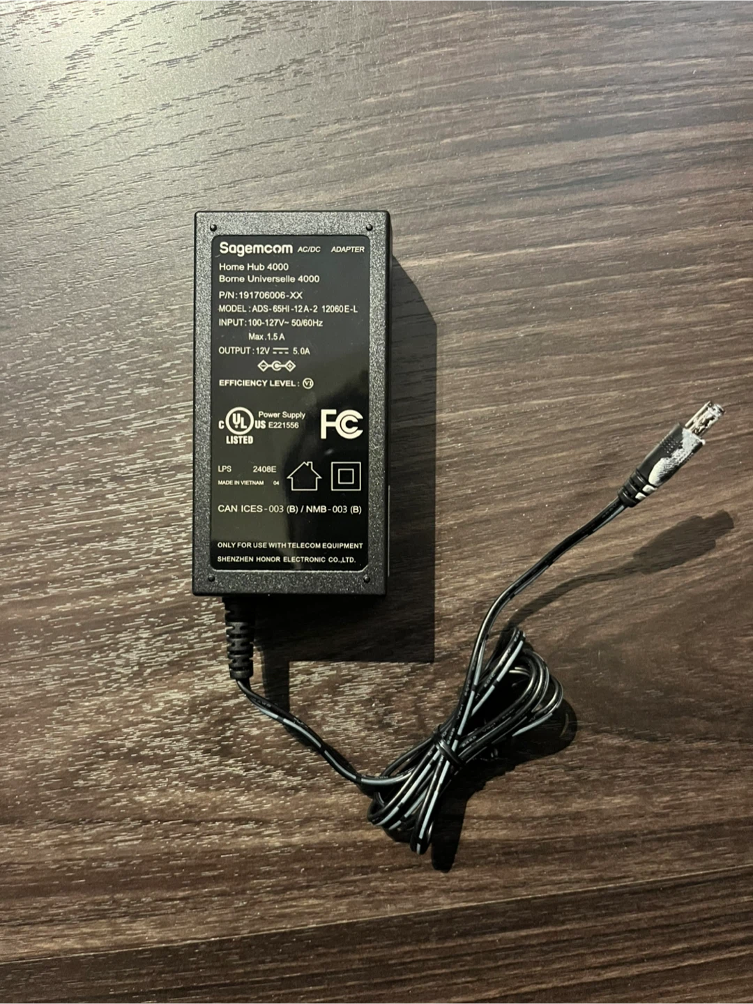 Sagemcom Home Hub 4000 AC/DC Adapter 12V 5.0A